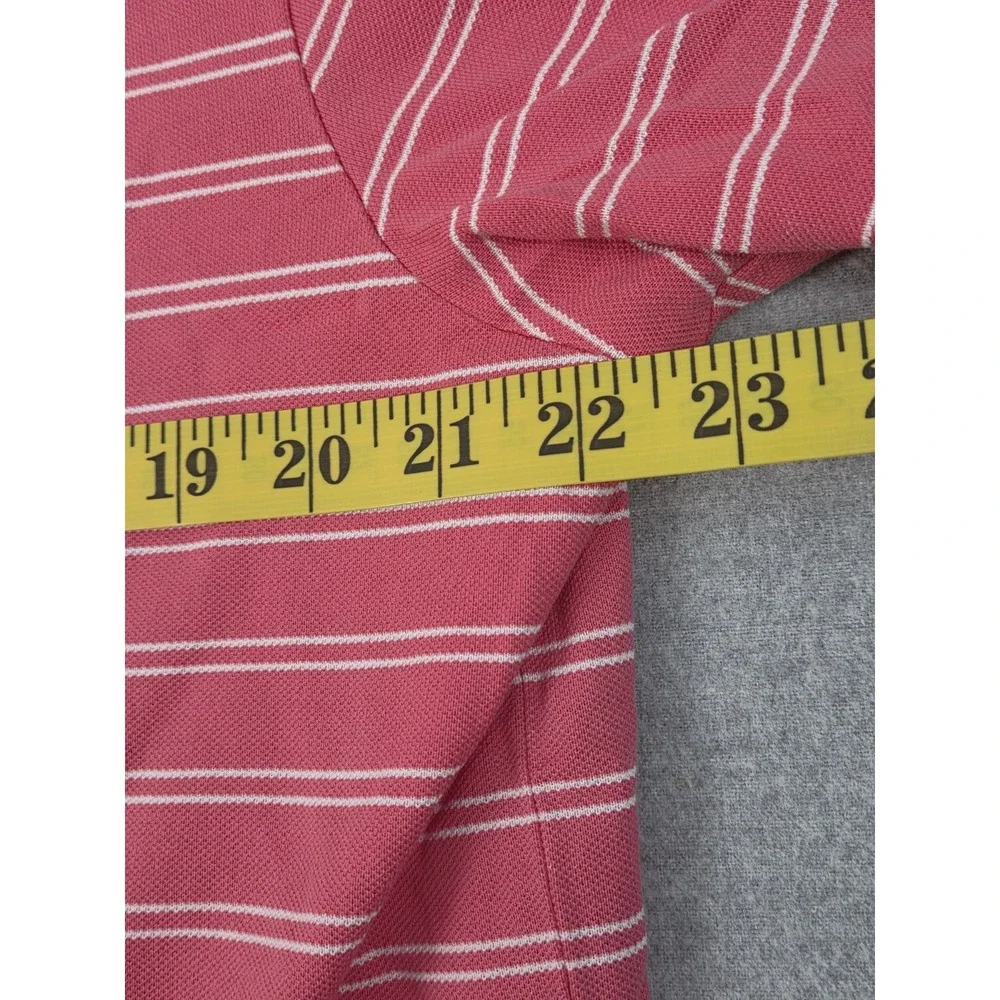 Polo Golf Ralph Lauren Mens Pink White Striped Pima Cotton Polo‎ Shirt Preppy